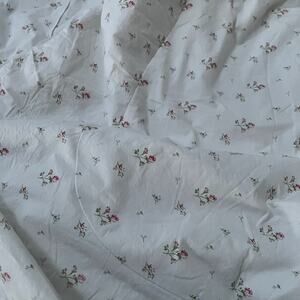 Vintage Darcy Twin Duvet Insert 55 x 83" Ivory With Roses Cotton Retro Cottage
